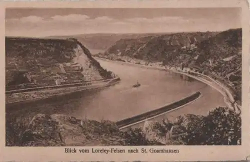 Loreley - Blick vom Felsen nach St. Goarshausen - ca. 1935