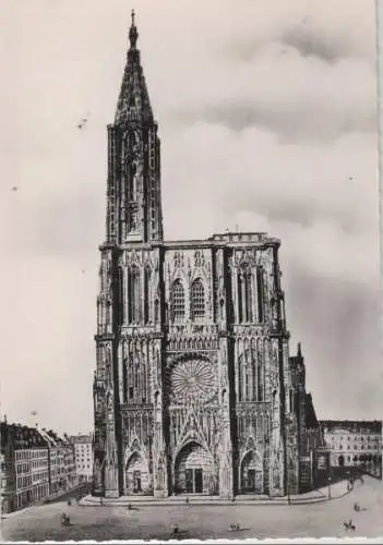 Frankreich - Frankreich - Strasbourg - Cathedrale, facade - ca. 1955