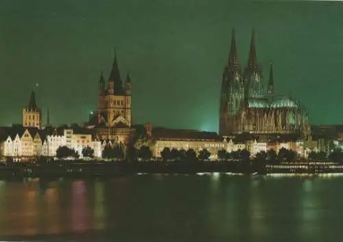 Köln - Dom und Rhein bei Nacht - ca. 1985