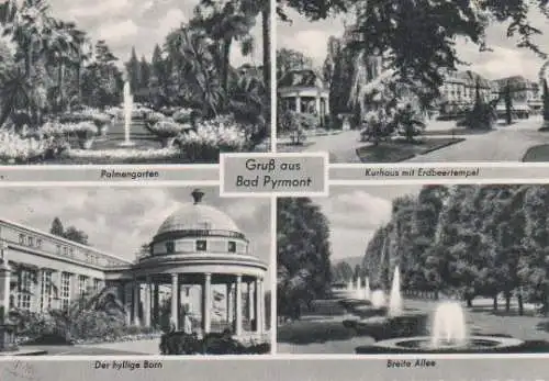 Bad Pyrmont - Palmengarten, Kurhaus mit Erdbeertempel, Der hyllige Born, Breite Allee - 1961