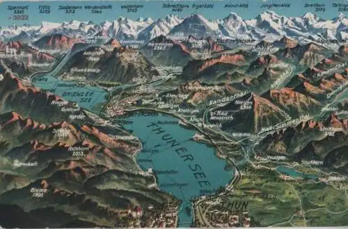 Schweiz - Schweiz - Bodensee - Übersichtskarte - ca. 1965