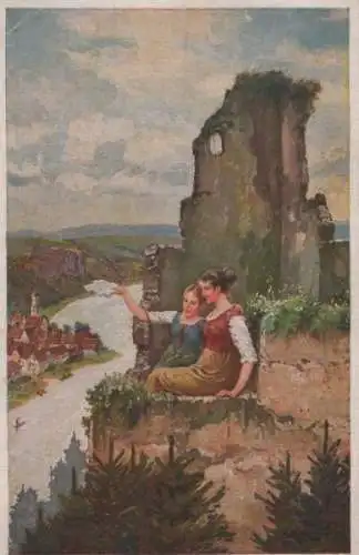 Zwei Frauen Burgruine