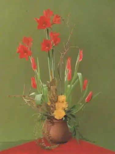 Amaryllis mit Tulpen Arrangement