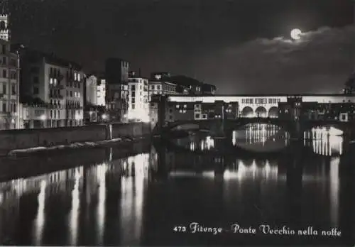 Italien - Italien - Florenz - Firenze - Ponte Vecchio nella notte - 1957