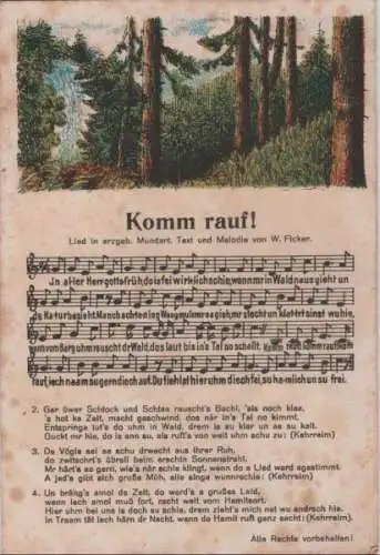 Liedkarte Komm rauf