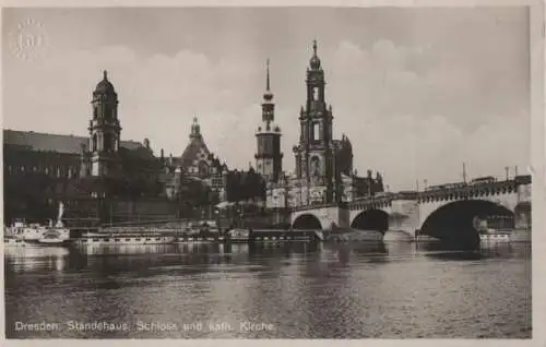 Dresden - Ständehaus, Schloss und kath. Kirche - ca. 1955