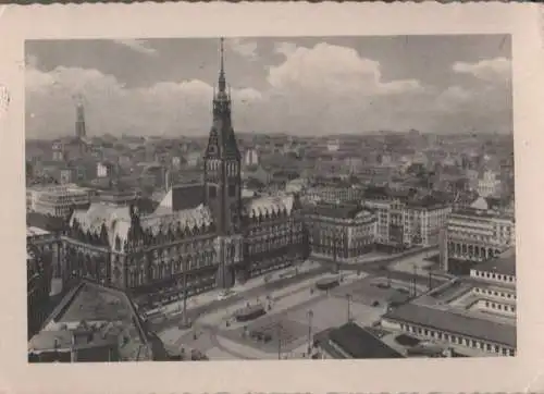 Hamburg - Rathaus mit Rathausmarkt - 1955