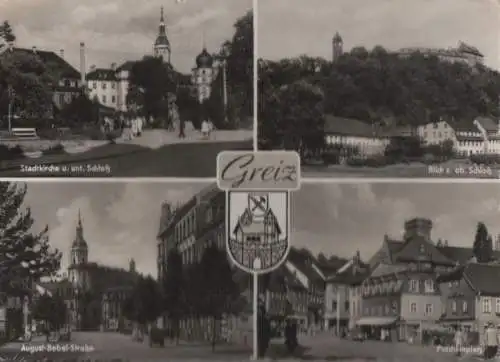 Greiz - u.a. Blick zum oberen Schloß - ca. 1965