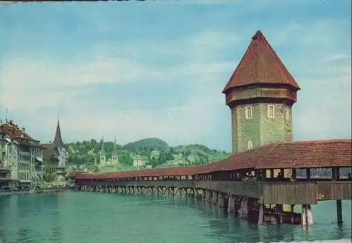 Schweiz - Schweiz - Luzern - Kapellbrücke mit Wasserturm - 1957