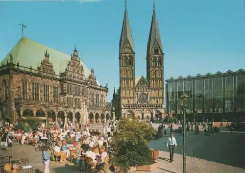 Bremen - Marktplatz mit Rathaus - ca. 1985