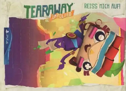 Aufreißkarte Tearaway unfolded