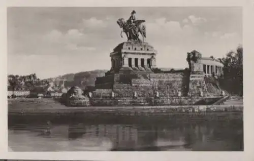 Koblenz - Deutsches Eck, Kaiser-Wilhelm-Denkmal - 1956