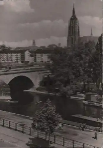 Frankfurt Main - Mainpartie mit Alte Brücke - ca. 1960