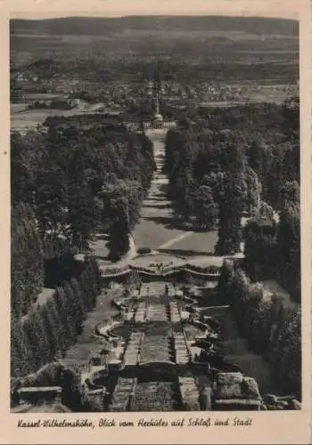 Kassel-Wilhelmshöhe - Blick auf Schloß und Stadt - ca. 1955