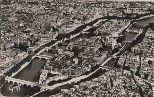 Frankreich - Frankreich - Paris - Vue aerienne - 1957