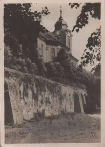 Hildburghausen - Stadtkirche mit Stadtmauer - ca. 1955