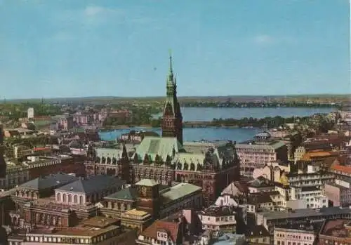 Hamburg - Rathaus von oben - 1975