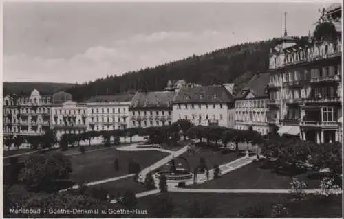 Marienbad - Goethe-Denkmal und Goethe-Haus - ca. 1940