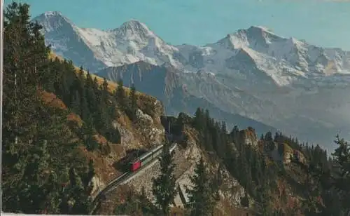 Schweiz - Schweiz - Schynige Platte-Bahn - mit Eiger, Mönch und Jungfrau - 1977