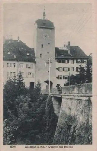 Waldshut-Tiengen - Obertor mit Brücke - ca. 1935