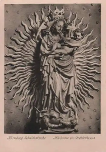 Nürnberg - Sebalduskirche, Madonna im Strahlenkranz - ca. 1955