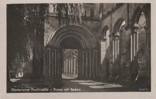 Bad Blankenburg - Paulinzella - Klosterruine - Portal m. Becken - ca. 1955