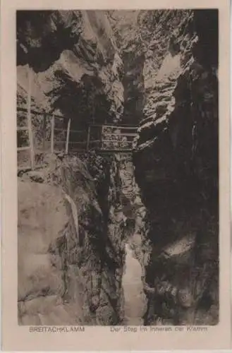 Breitachklamm - Steg in der Klamm - ca. 1935