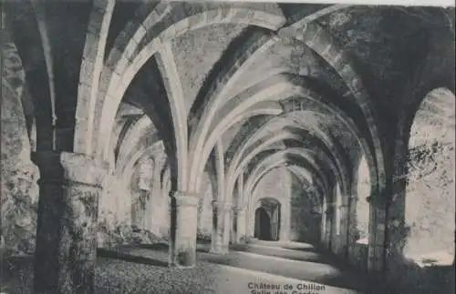 Schweiz - Schweiz - Chillon - Chateau, Salle des Gardes - 1912