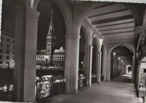 Hamburg - ALsterarkaden und Rathaus - 1963