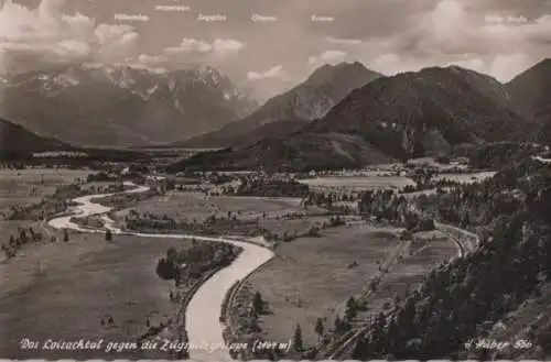 Loisach - Tal gegen Zugspitzgruppe - ca. 1950