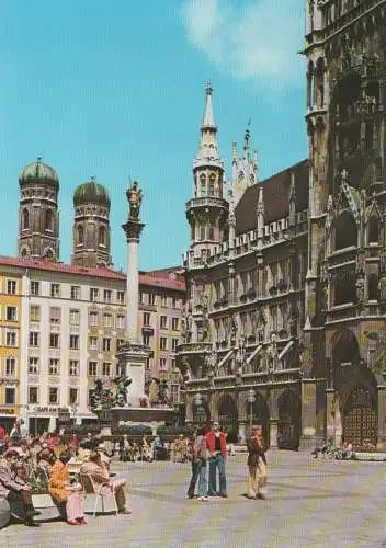 München - Marienplatz mit Mariensäule - ca. 1980