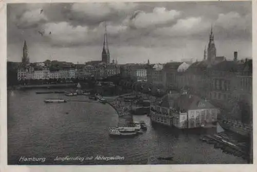 Hamburg - Jungfernstieg und Alsterpavillon - ca. 1935