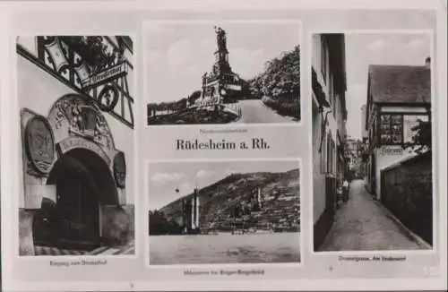 Rüdesheim - u.a. Eingang zum Drosselhof - ca. 1950