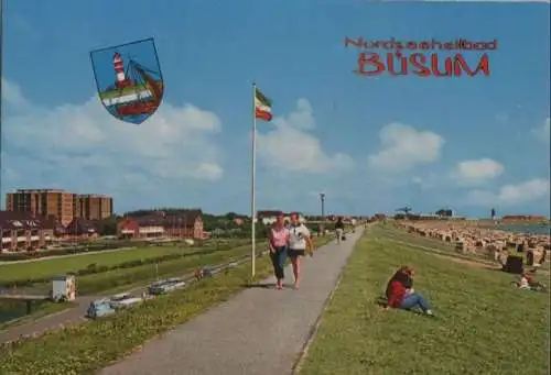 Büsum - Deichpromenade am Südstrand - ca. 1980