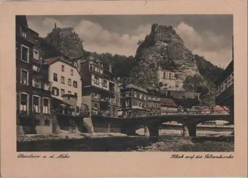 Oberstein - Blick auf Felsenkirche - ca. 1940