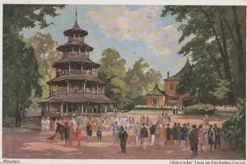 München - Englischer Garten - Chin. Turm - ca. 1935