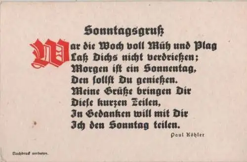 Gedicht Sonntagsgruß