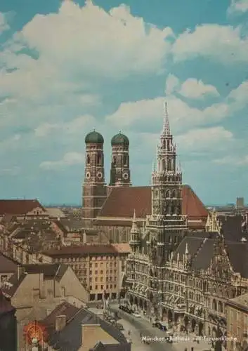 München - Rathaus mit Frauenkirche - ca. 1965