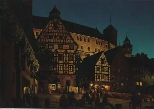 Nürnberg - Dürer-Platz mit Burg - ca. 1975