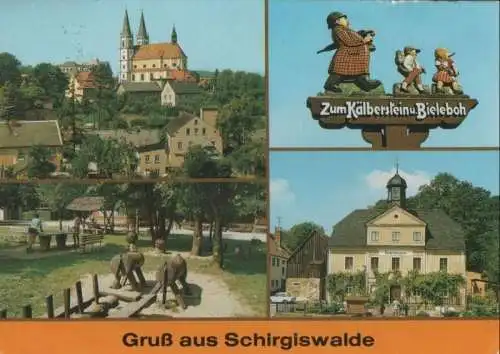 Schirgiswalde - u.a. Wegweiser am Postamt - 1991