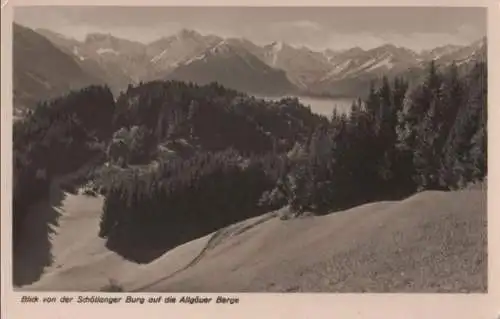 Allgäuer Alpen - Blick von Schöllanger Burg - ca. 1950