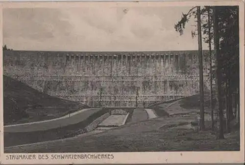 Schwarzenbachtalsperre - Staumauer - ca. 1950