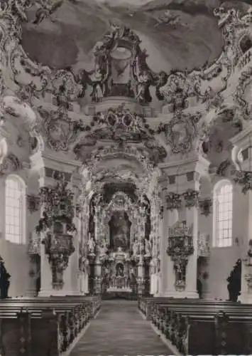 Steingaden-Wieskirche - Blick vom Eingang - ca. 1960