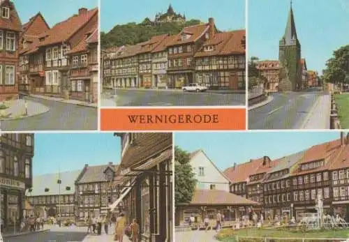 Wernigerode - Das kleinste Haus der Stadt, Blick zum Feudalmuseum Schloß Wernigerode, Am Westerntorturm, Blick zum