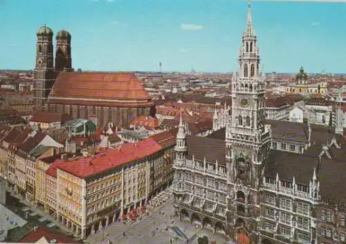 München mit Rathaus und Frauenkirche - ca. 1985