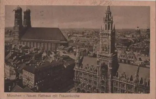 München - Neues Rathaus mit Frauenkirche - 1926