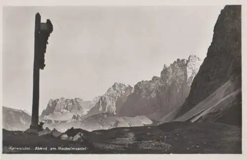 Karwendelgebirge - Abend am Hochalmsattel - ca. 1950