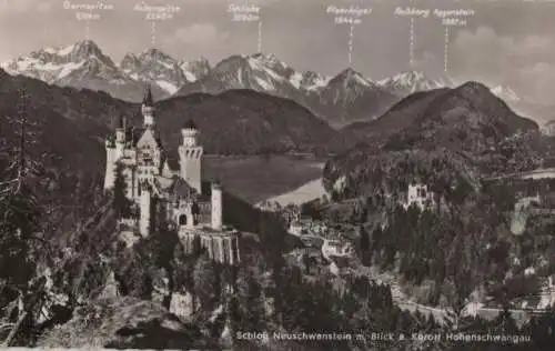 Schwangau Neuschwanstein - Blick auf Hohenschwangau - ca. 1960