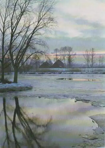 Winterabend an der Wümme bei Bremen - 1985