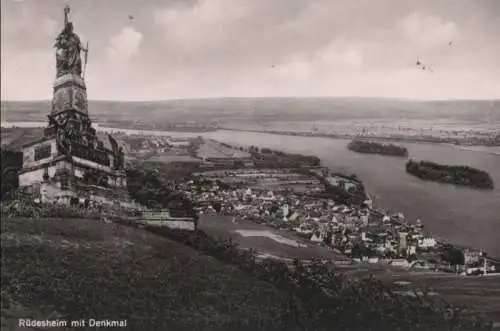 Rüdesheim - mit Denkmal - ca. 1960